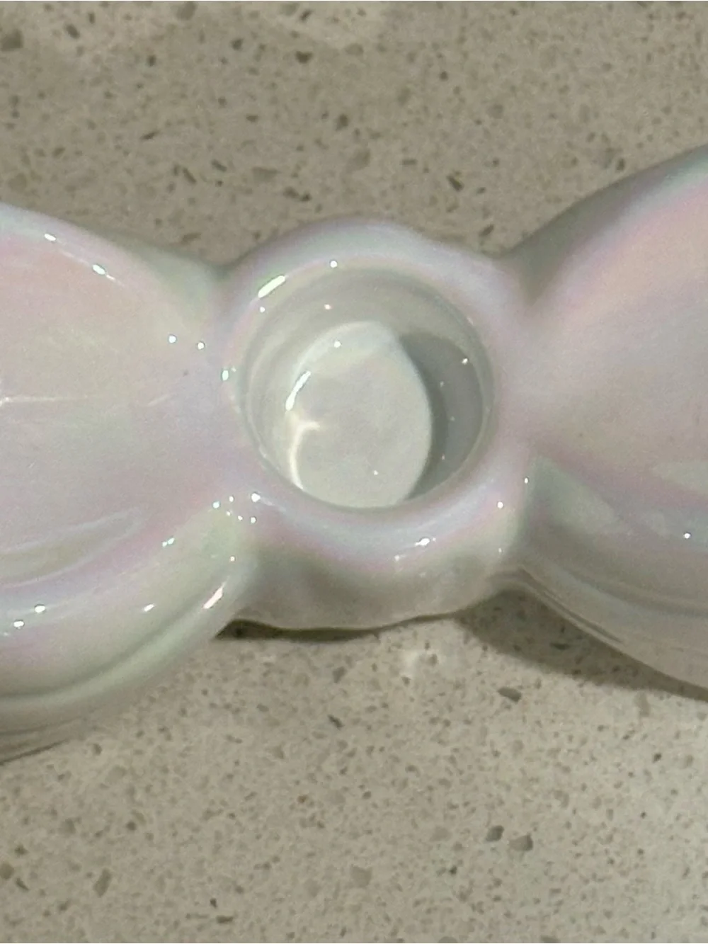 Target Iridescent White Ceramic Bow Candle Holder